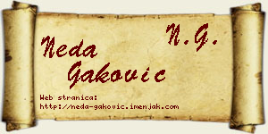 Neda Gaković vizit kartica